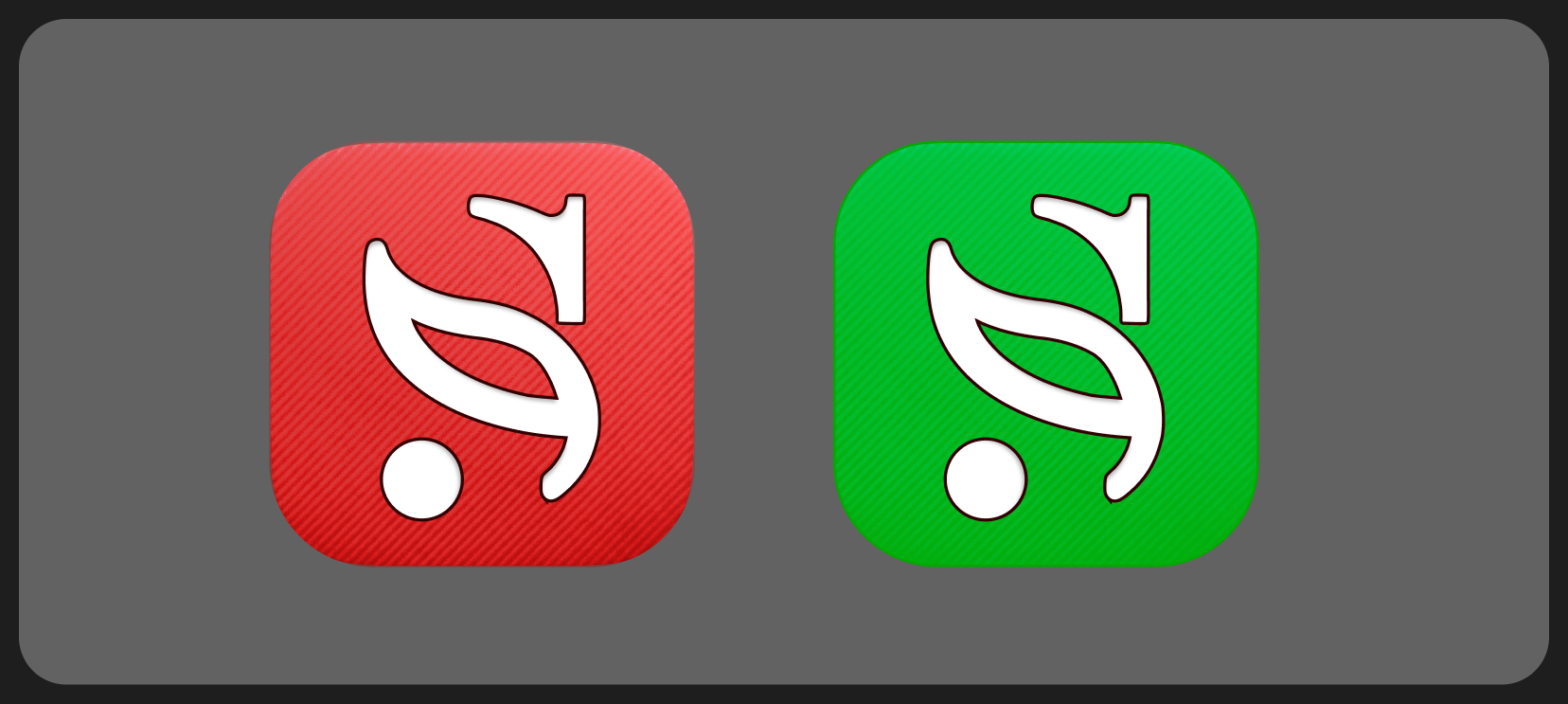 Smriti app icon in red and green
